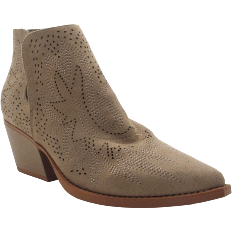 Women’s Faux Leather Ankle Boots (Pointed Toe & Block Heel)