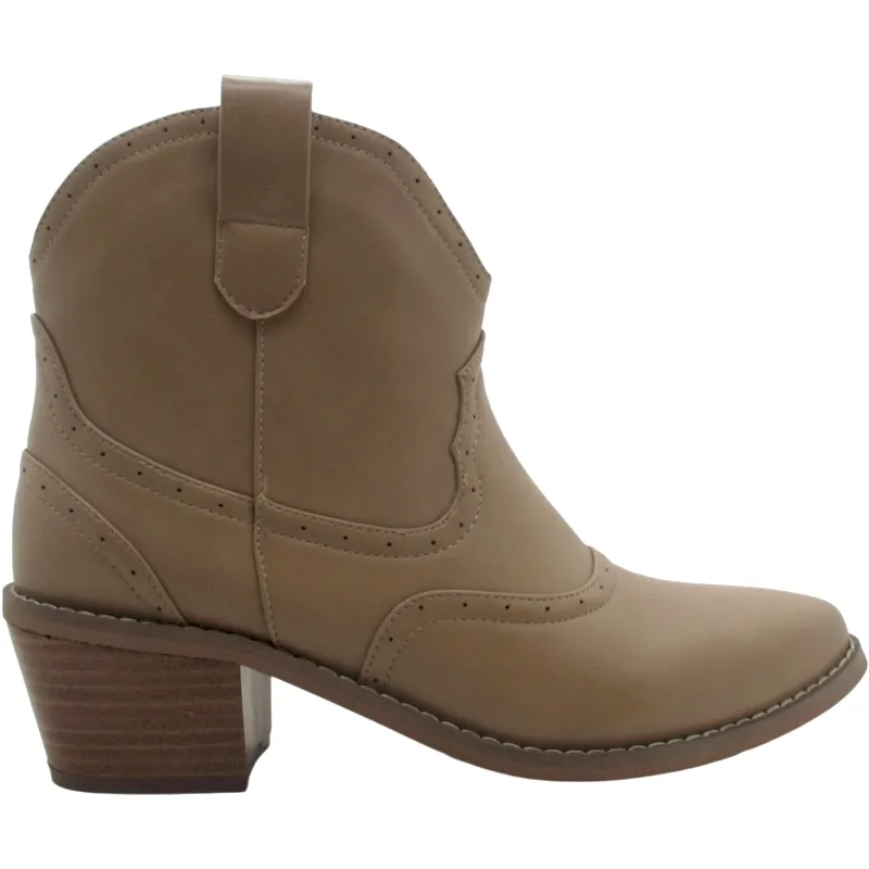 Women’s PU Short Cowboy Booties with Wide Cuff Bulk Sale