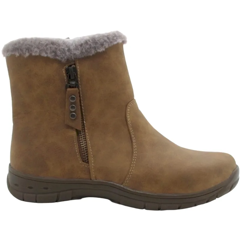 Women’s PU Leather Ankle Boots with Plush Lining Bulk Sale