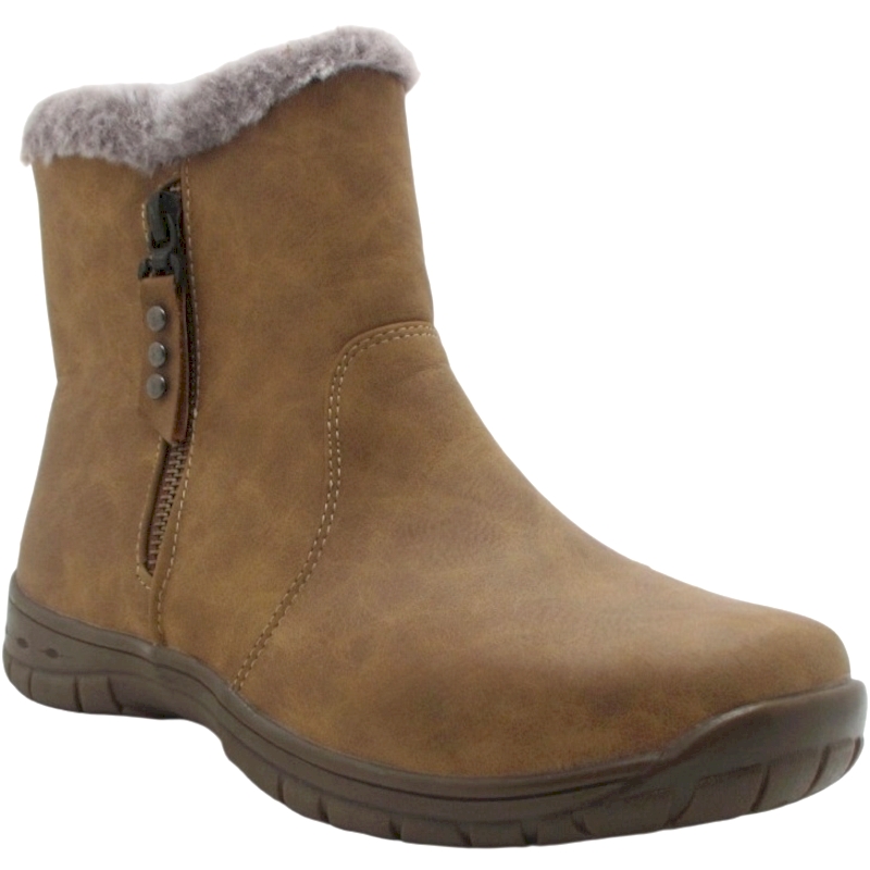 Women’s PU Leather Ankle Boots with Plush Lining Bulk Sale