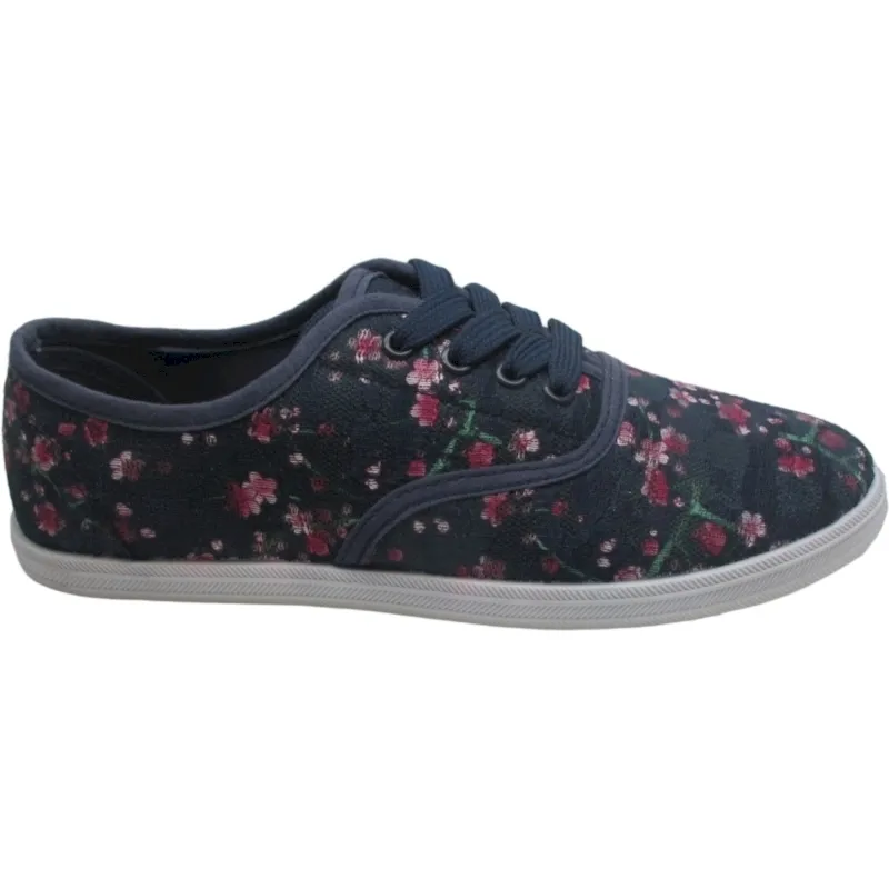 Women’s Floral Canvas Lace-Up Sneakers | Casual & Colorful
