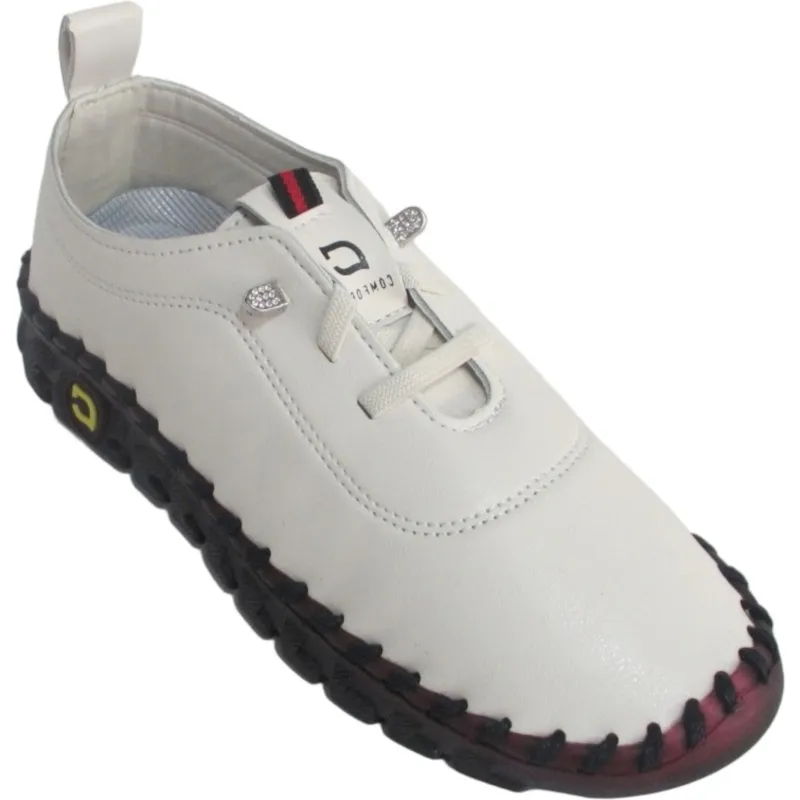 Women’s PU Leather Lace-Up Flats | Soft Bottom Casual Shoes