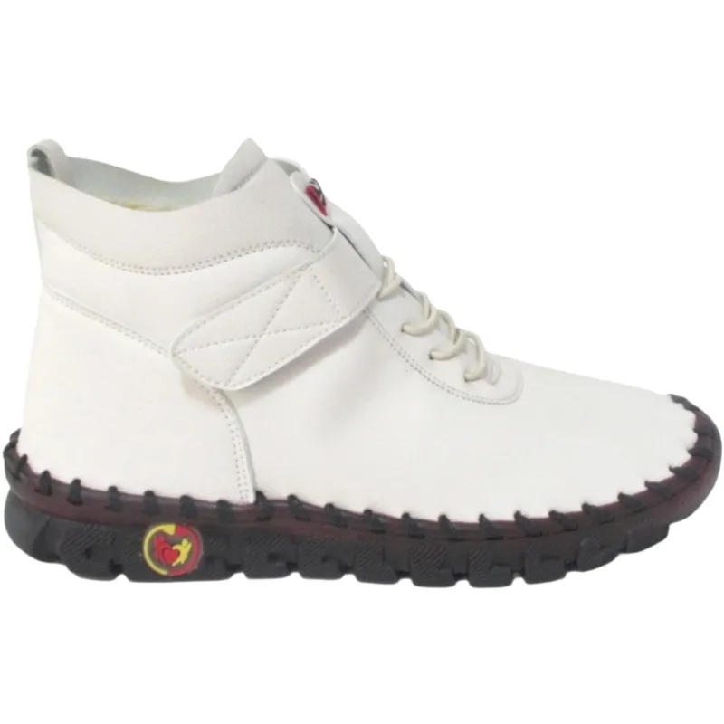 Women’s High-Top PU Leather Sneakers | Lace-Up Street Style