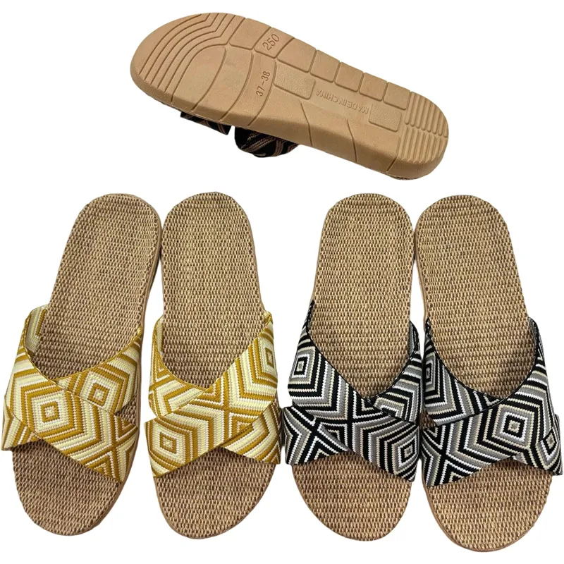 Women’s Summer Flax Cross Slippers | Indoor & Outdoor Sandals