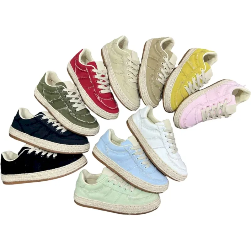Women’s Canvas Low-Top Lace-Up Espadrille Sneaker for Spring & Summer