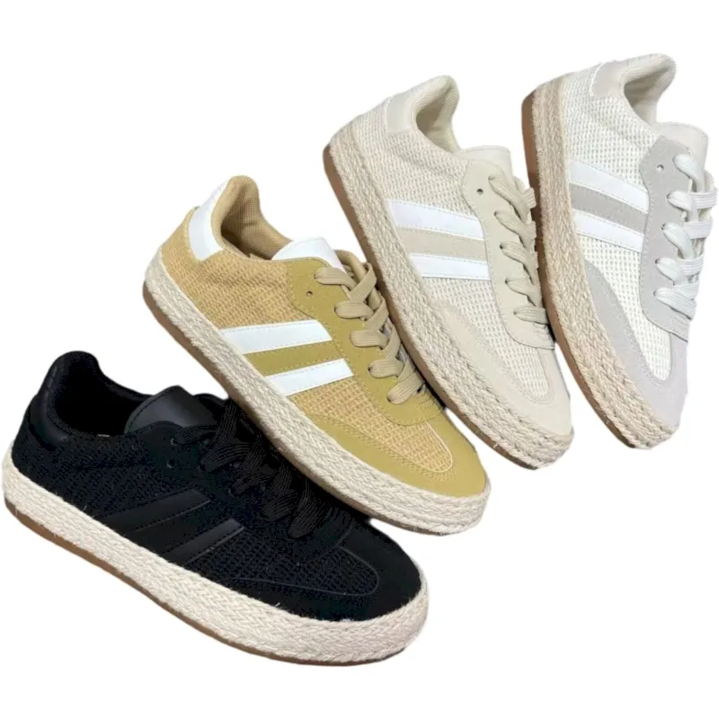 Women’s Canvas Low-Top Lace-Up Espadrille Sneaker for Spring & Summer