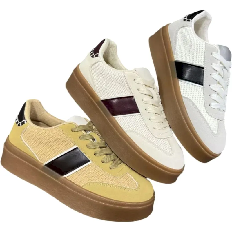Women’s Low-Top Platform Lace-Up Sports Sneakers – Trendy & Comfy Design