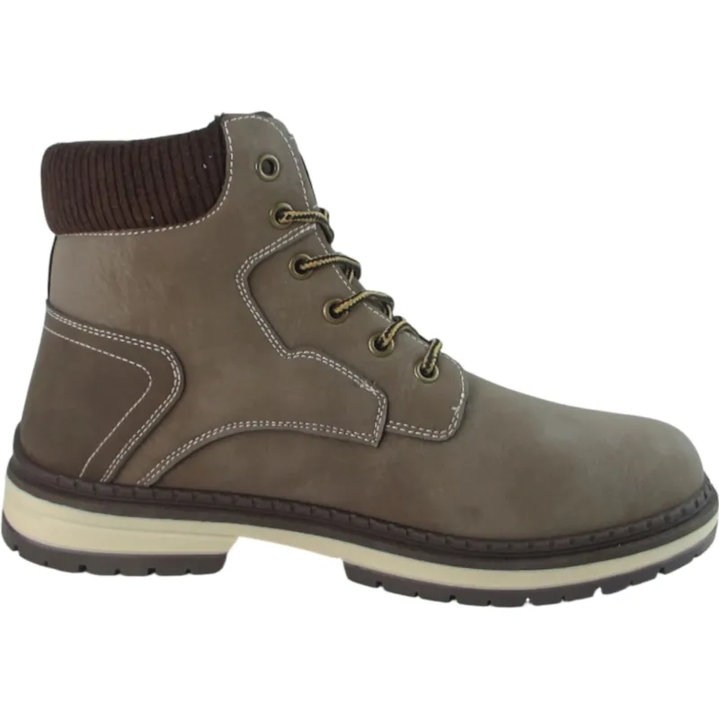 Men’s PU Lace-Up Durable Ankle Boots with Inner Zip – High Quality & Cost Effective