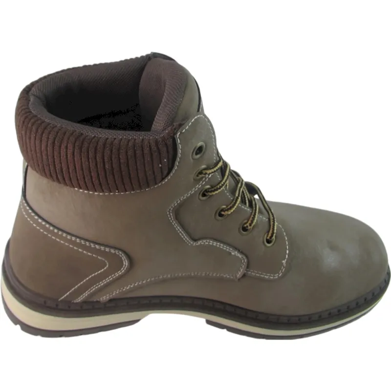 Men’s PU Lace-Up Durable Ankle Boots with Inner Zip – High Quality & Cost Effective