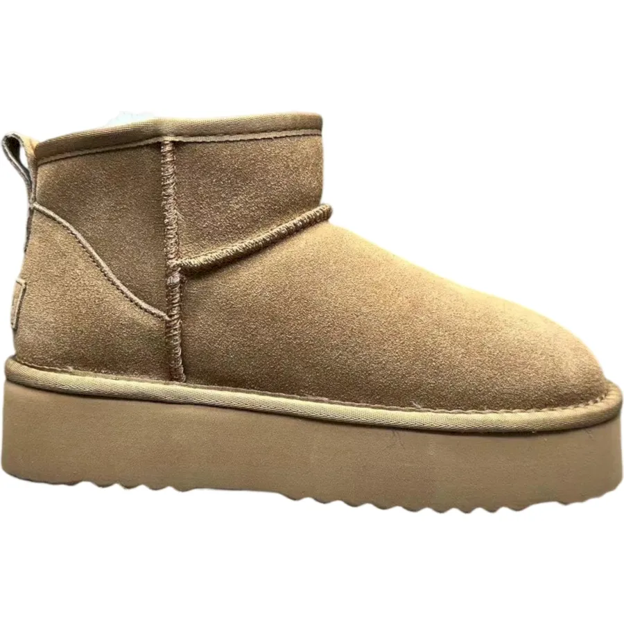 Women’s Classic Mini Winter Ankle Boots with Suede Upper & Genuine Sherpa Lining