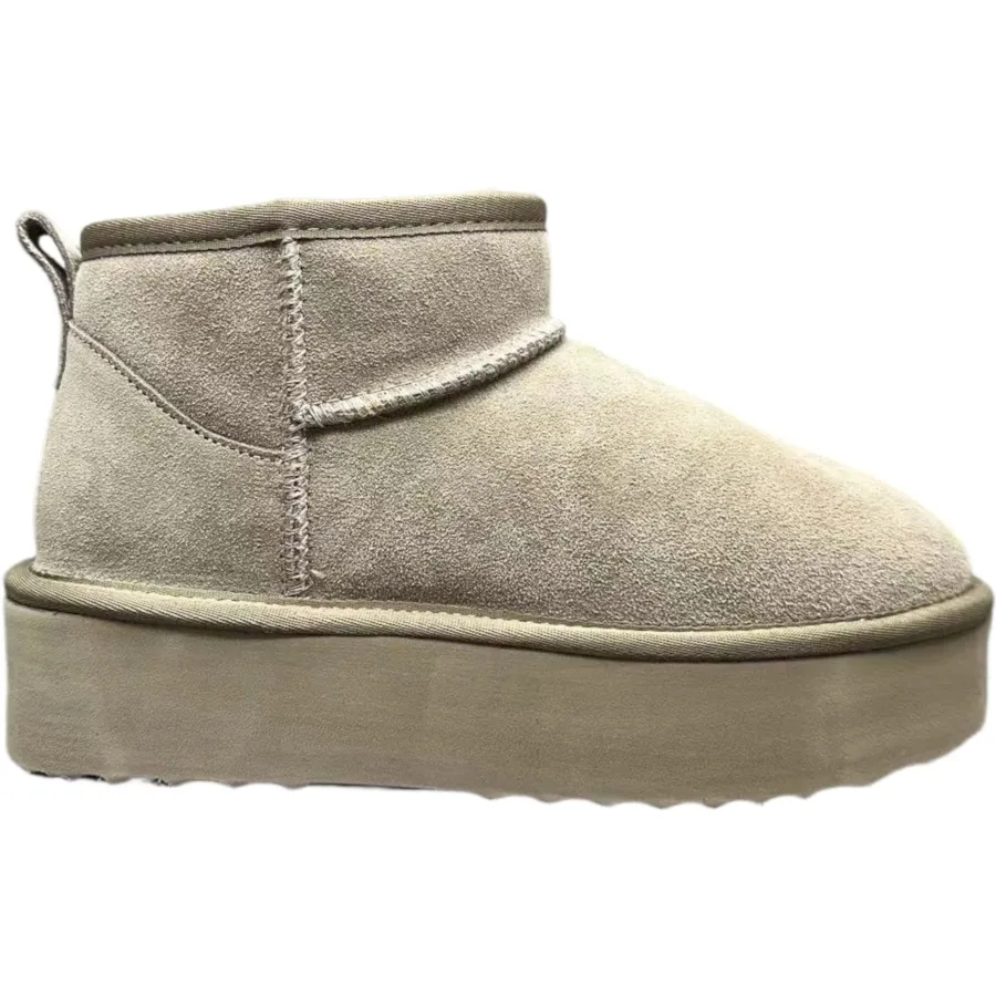 Women’s Classic Mini Winter Ankle Boots with Suede Upper & Genuine Sherpa Lining