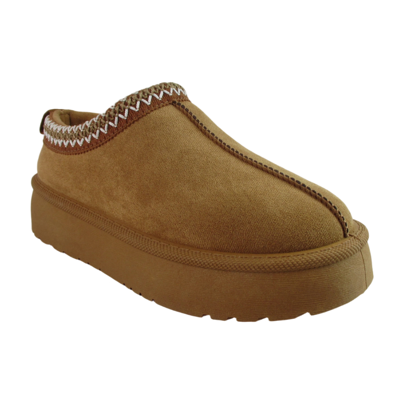 Women's Faux Suede UGG Clog Slipper - Faux Fur Lining