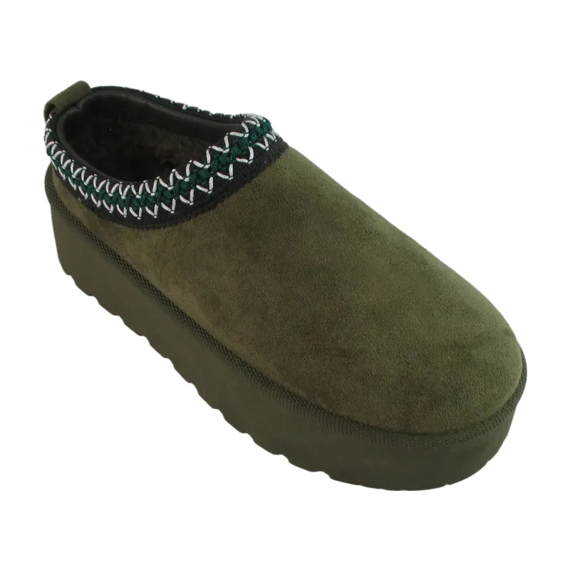 Women's Faux Suede Clog Slipper - One-Piece Design