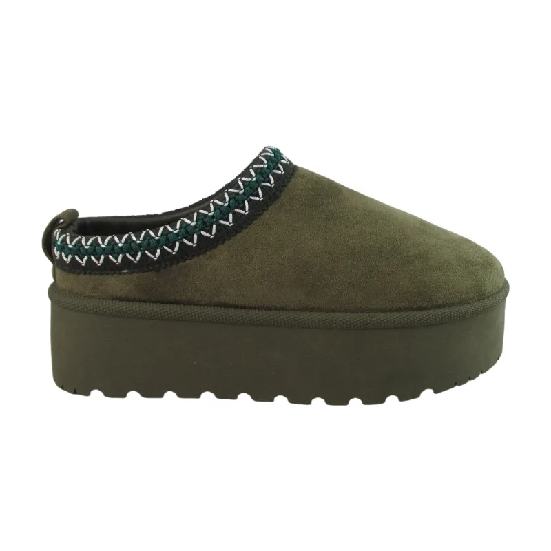 Women's Faux Suede Clog Slipper - One-Piece Design