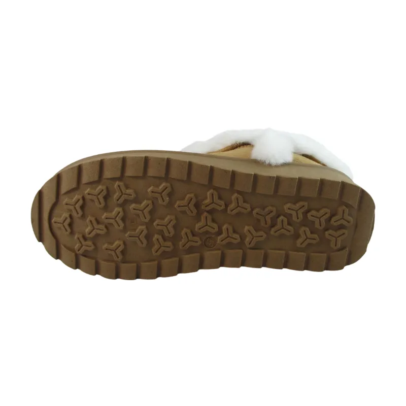 Women's Short Faux Fur Slippers - Camel
